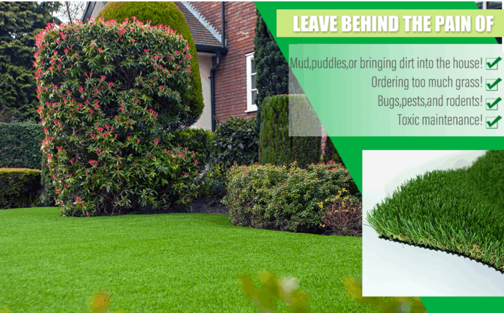 a garden with freshly installed turf