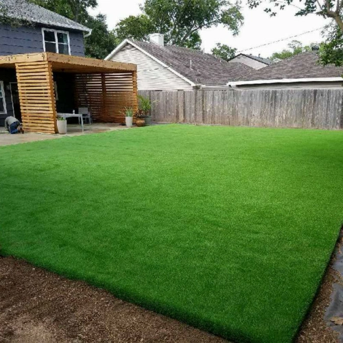 backyard with newly installed  turf
